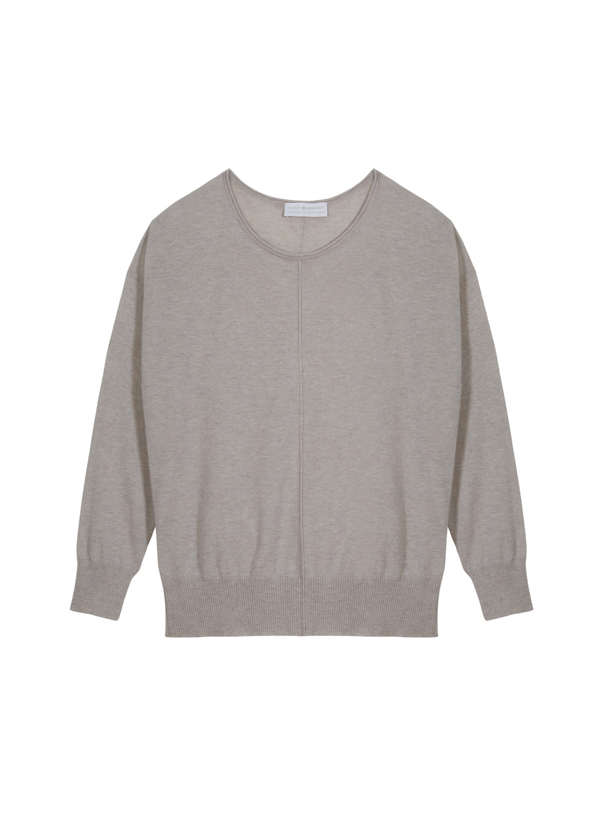 Pull col rond en cachemire light - Soraya 7620 raphia - 13 Beige moyen