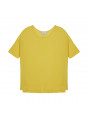 T-shirt ample manches coudes en lin flammé - Taslim 7660 citron - 08 Jaune
