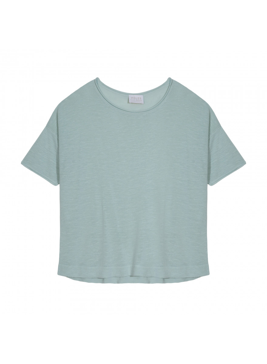 Camiseta larga com mangas até o cotovelo em linho slub - Taslim