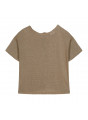 T-shirt boutonné à l'arrière en lin - Tilla 7620 raphia - 12 Beige clair