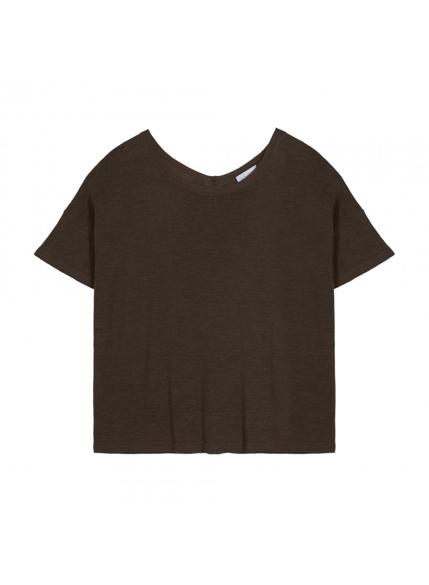 Camiseta de linho Slub com botões - Tally