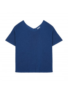 Flamed linen button back t-shirt - Tally