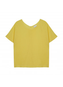 T-shirt boutonné dans le dos en lin flammé - Tally 7660 citron - 08 Jaune