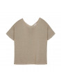 Flamed linen button back t-shirt - Tally