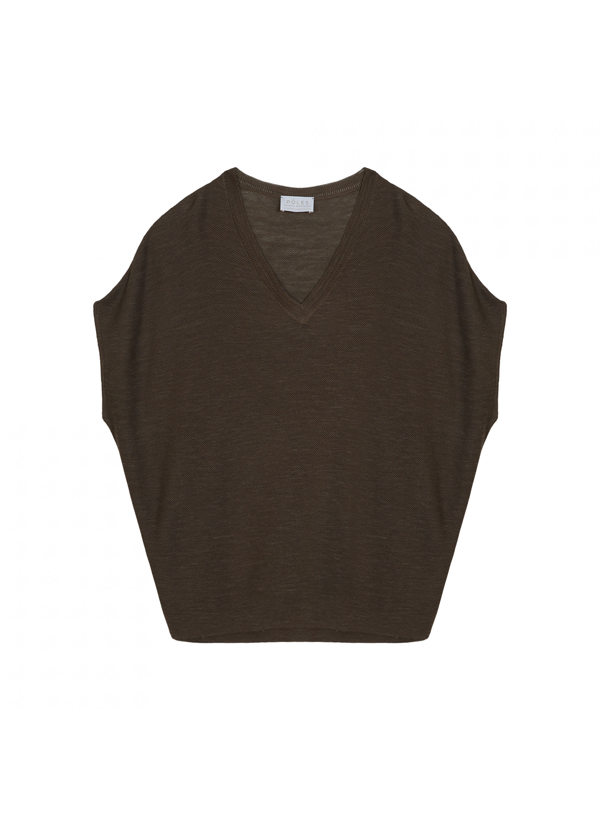 T-shirt manche chauve-souris en lin flammé - Tarra 7650 kaki - 83 Kaki