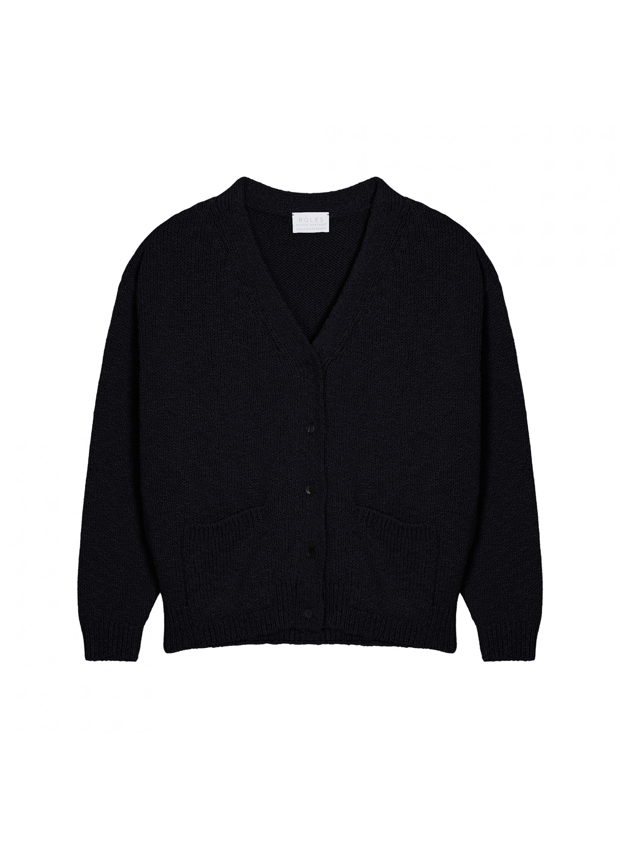 Gilet col V en coton et lin - Thais 7640 marine - 05 Bleu marine