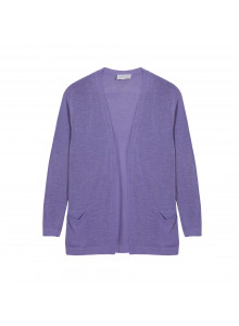 Long vest with pockets in flamed linen - Tabata