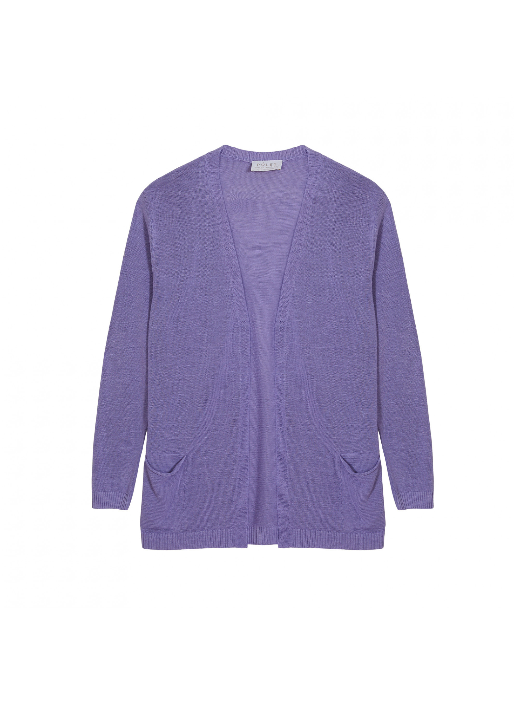 Long vest with pockets in flamed linen - Tabata