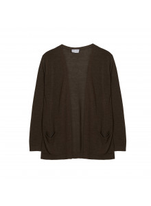 Long vest with pockets in flamed linen - Tabata