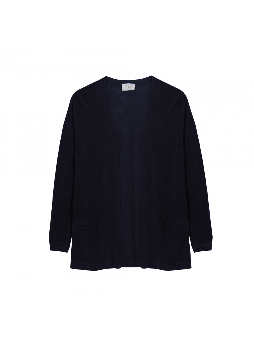 Long vest with pockets in flamed linen - Tabata