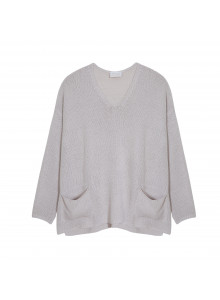 Oversized V-neck sweater in corallo - Telma