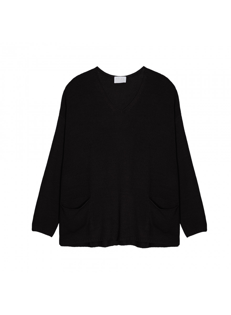Oversized V-neck sweater in corallo - Telma