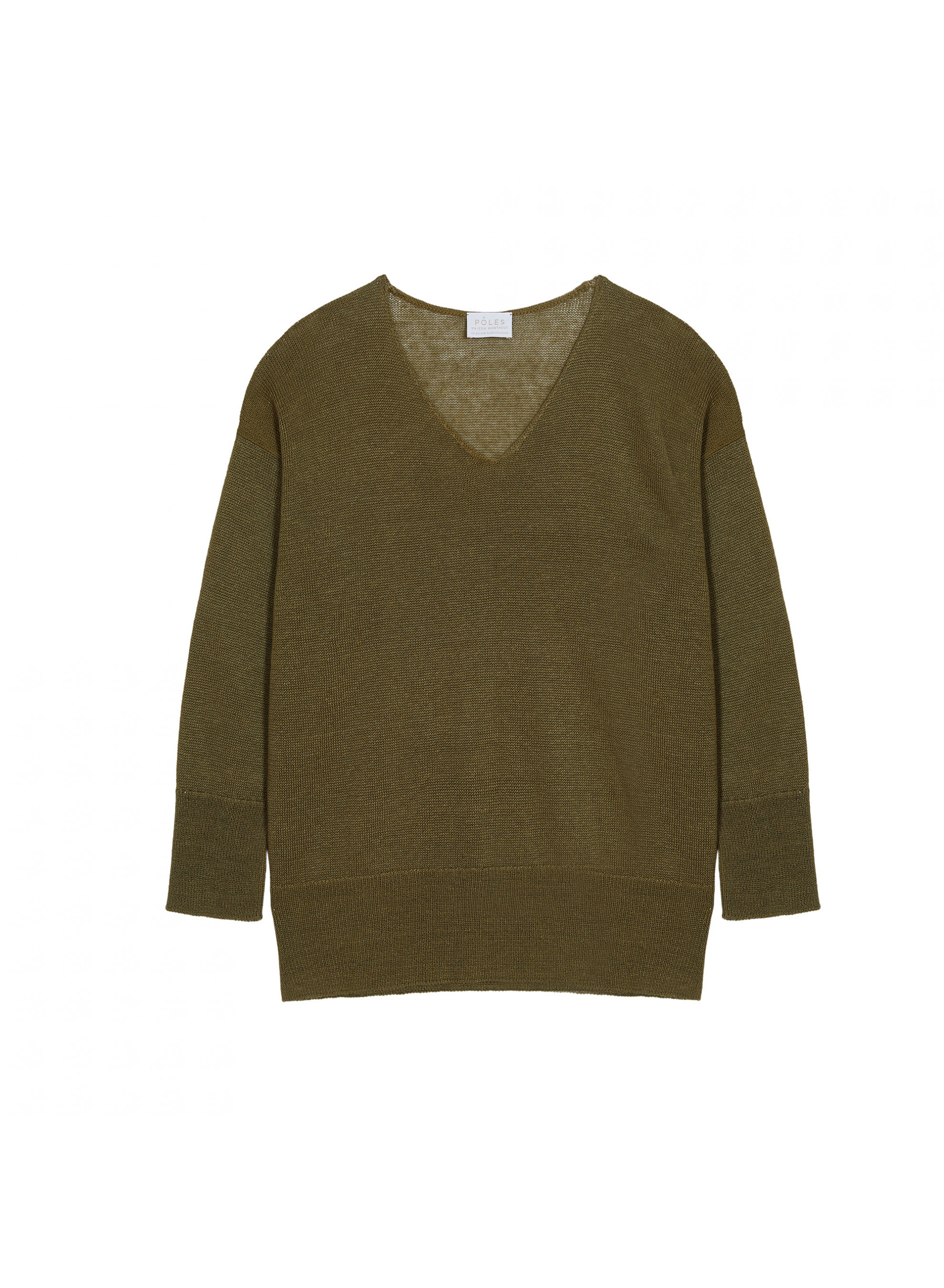 Oversized V-neck sweater in linen - Tiphaine