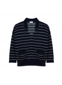 Loose linen polo neck sweater - Tiara