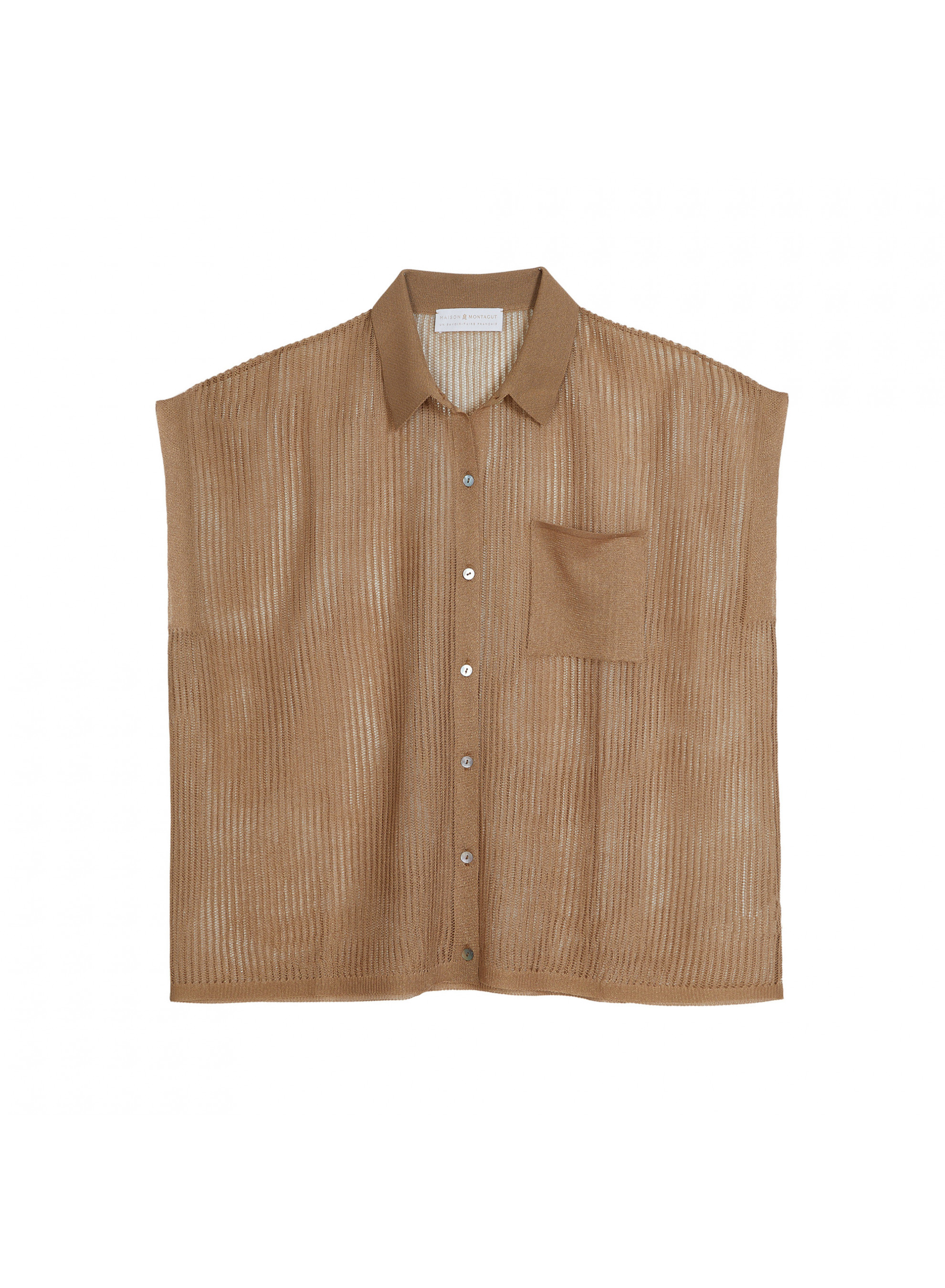 Short-sleeved blouse with iridescent effect - Stacy