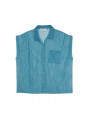  	Chemisier manches courtes effet irrisé - Stacy 7647 opaline - 49 Turquoise
