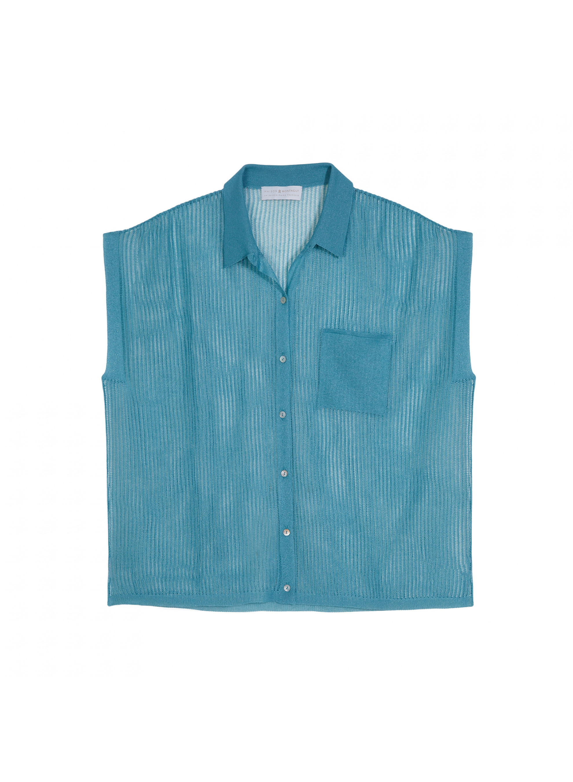 Short-sleeved blouse with iridescent effect - Stacy