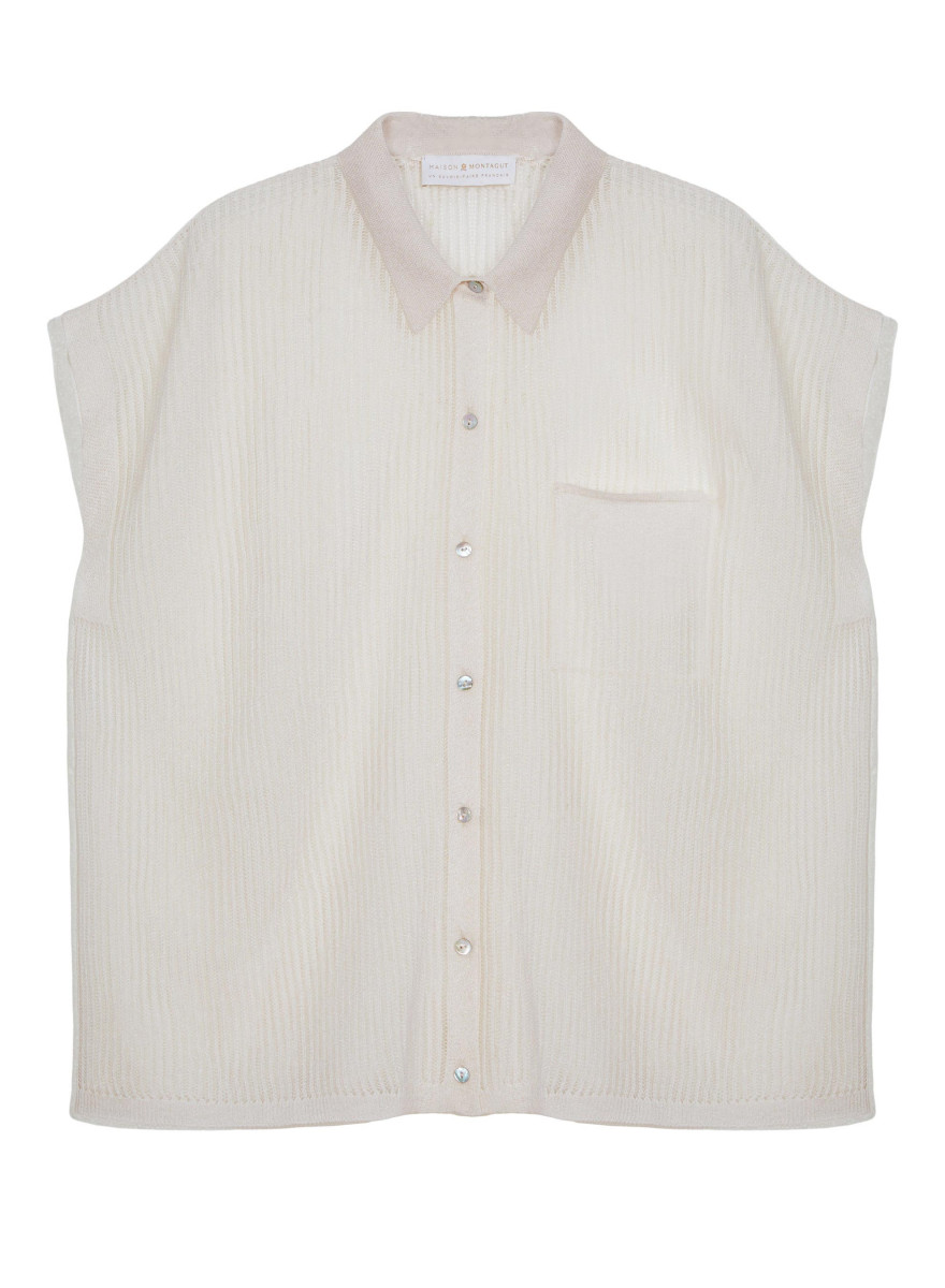 Blusa de manga curta com efeito iridescente - Stacy