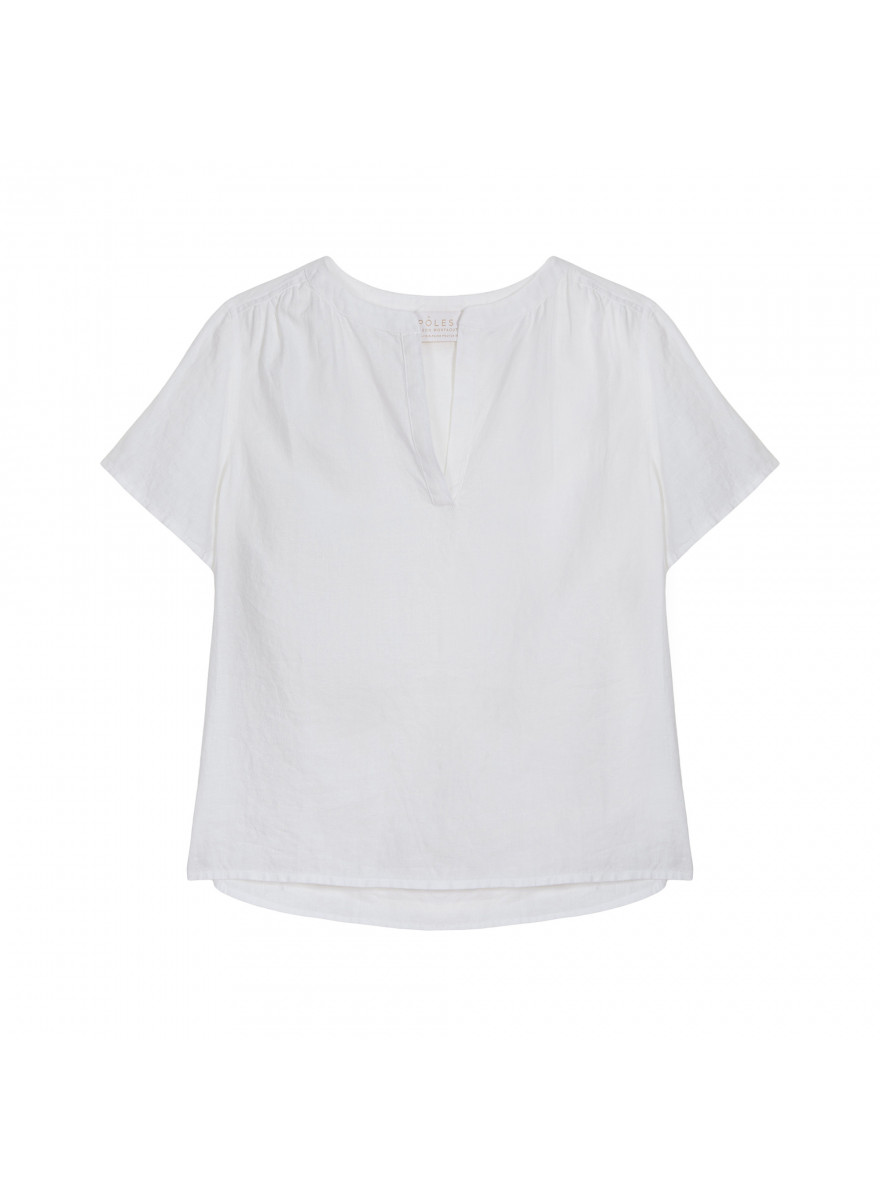 Tunisian collar linen blouse - Tonnie