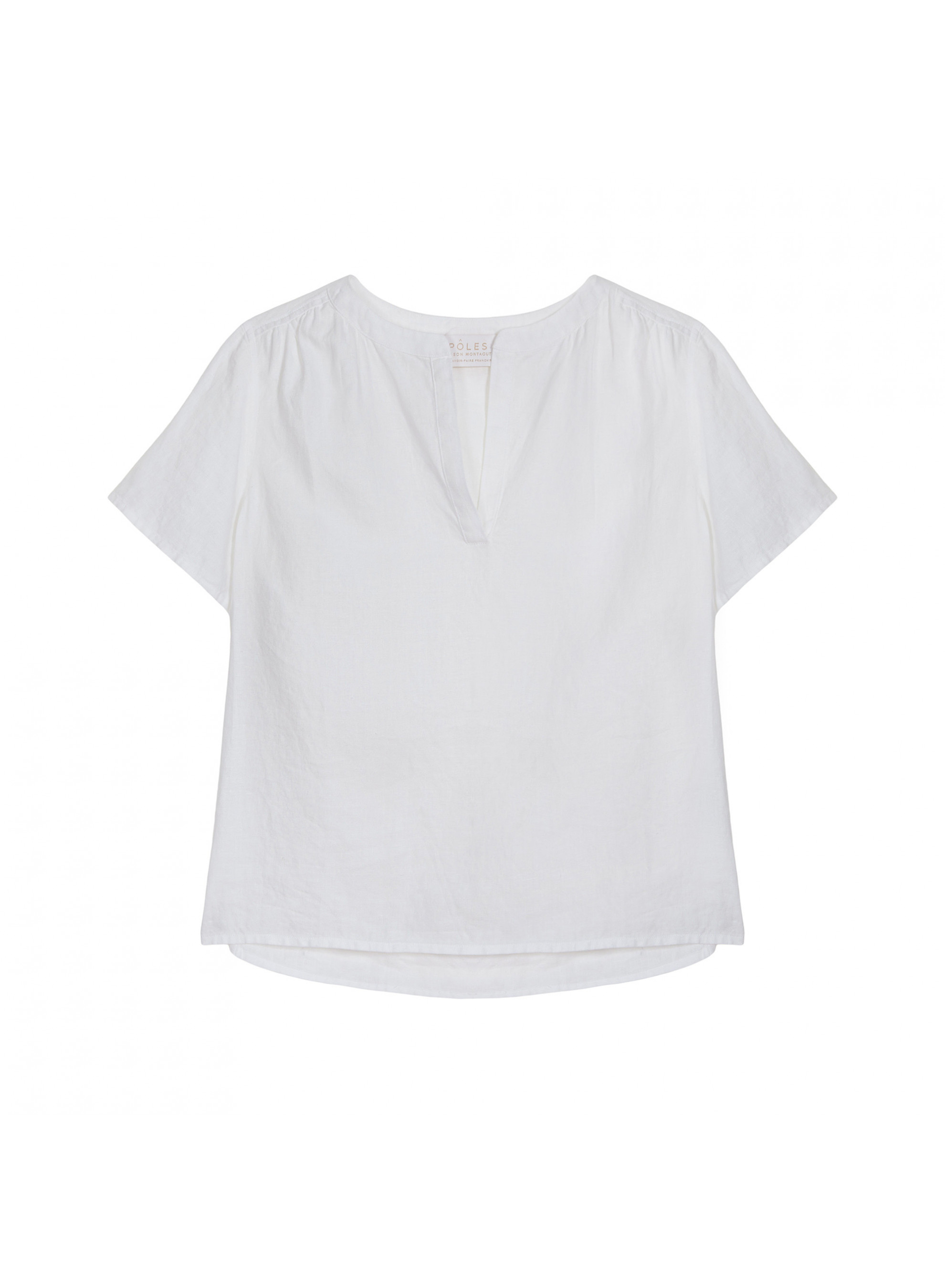 Tunisian collar linen blouse - Tonnie