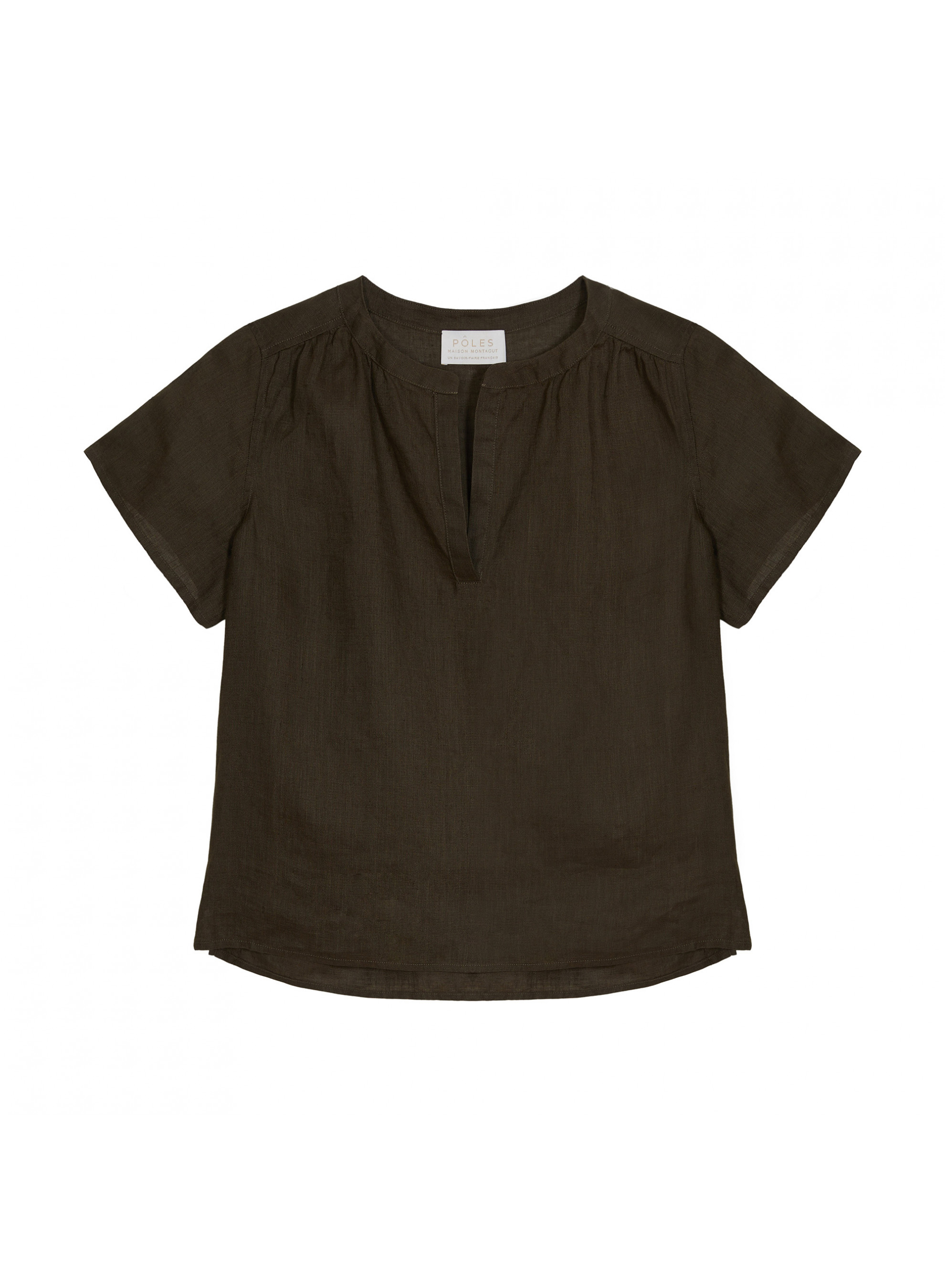 Chemise manches courtes trame et lin -Tonnie 7650 kaki - 83 Kaki