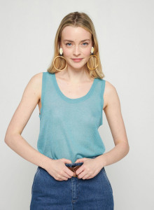 Round neck tank top with iridescent effect - Stella