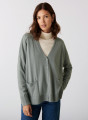 Buttoned V-neck cardigan with cashmere pockets - Achille