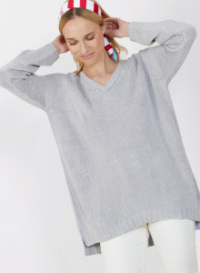 Large chunky knit v-neck sweater - Balata