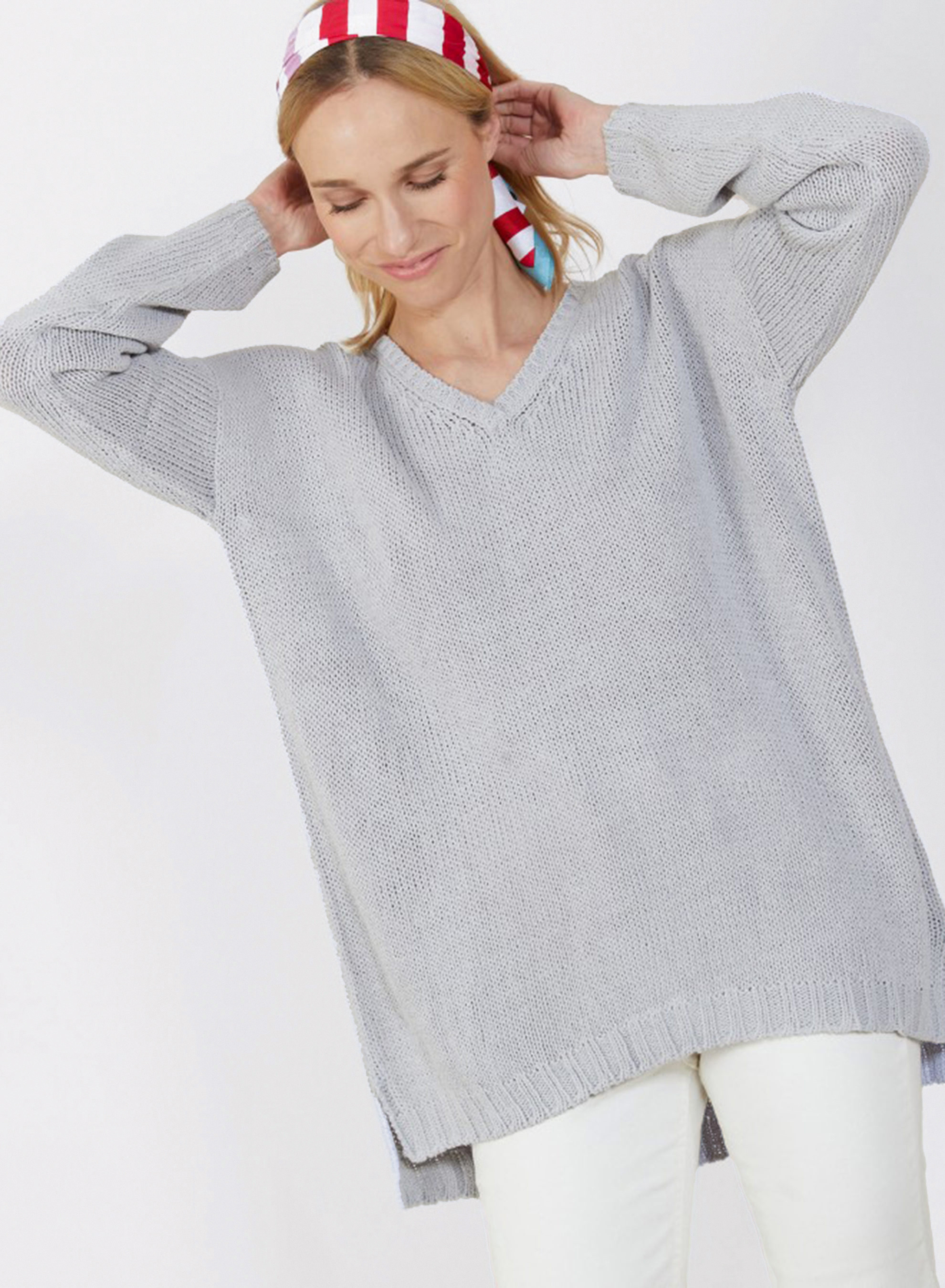 Large chunky knit v-neck sweater - Balata