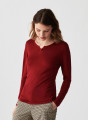 Fine knit bamboo cashmere tunisian neck t-shirt - Betty