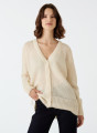 V-neck buttoned cardigan in mohair - Anais