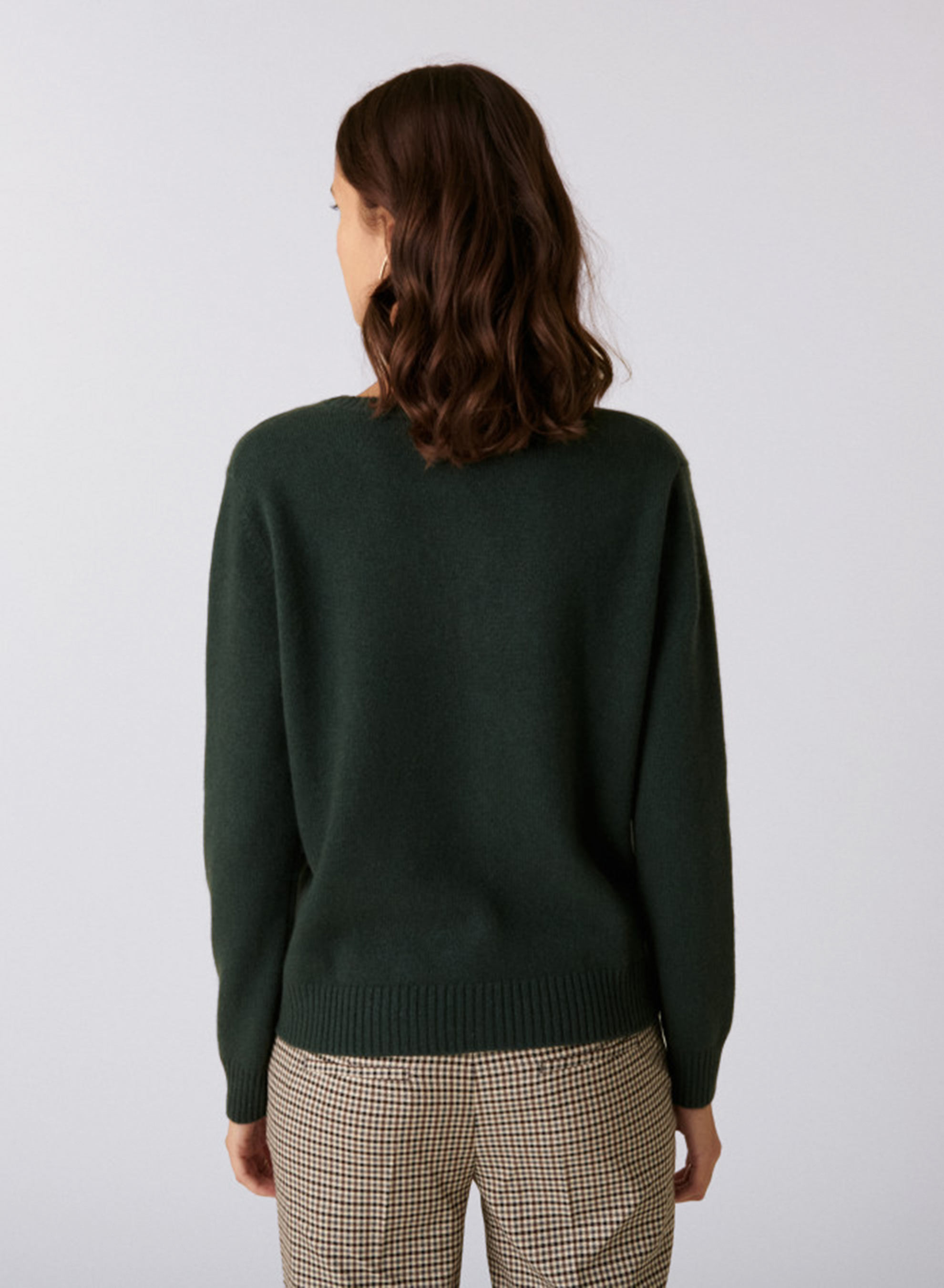 Round neck cashmere cardigan with buttoned - Adelys