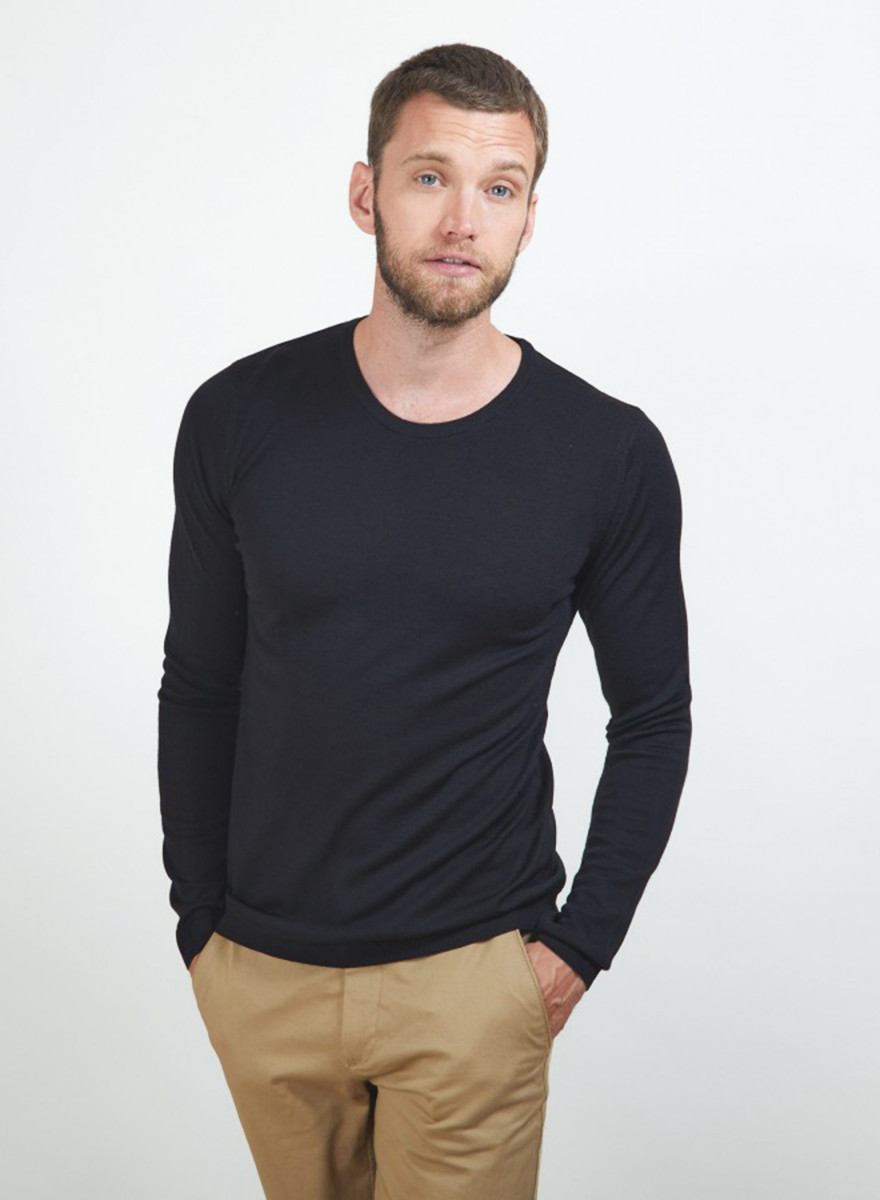 Pull col rond en laine - Bardem 7080 dahlia - 52 Rouge