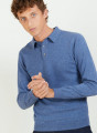 long-sleeved polo shirt in 100% cashmere-BILLY
