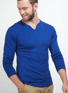 Pull col tunisien en laine - Bonno