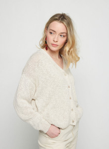 Cotton and linen V-neck cardigan - Thais