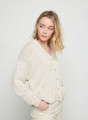 Gilet col V en coton et lin - Thais 7601 ecru - 82 Ecru