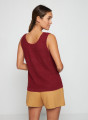 Round neck tank top in linen - Tina