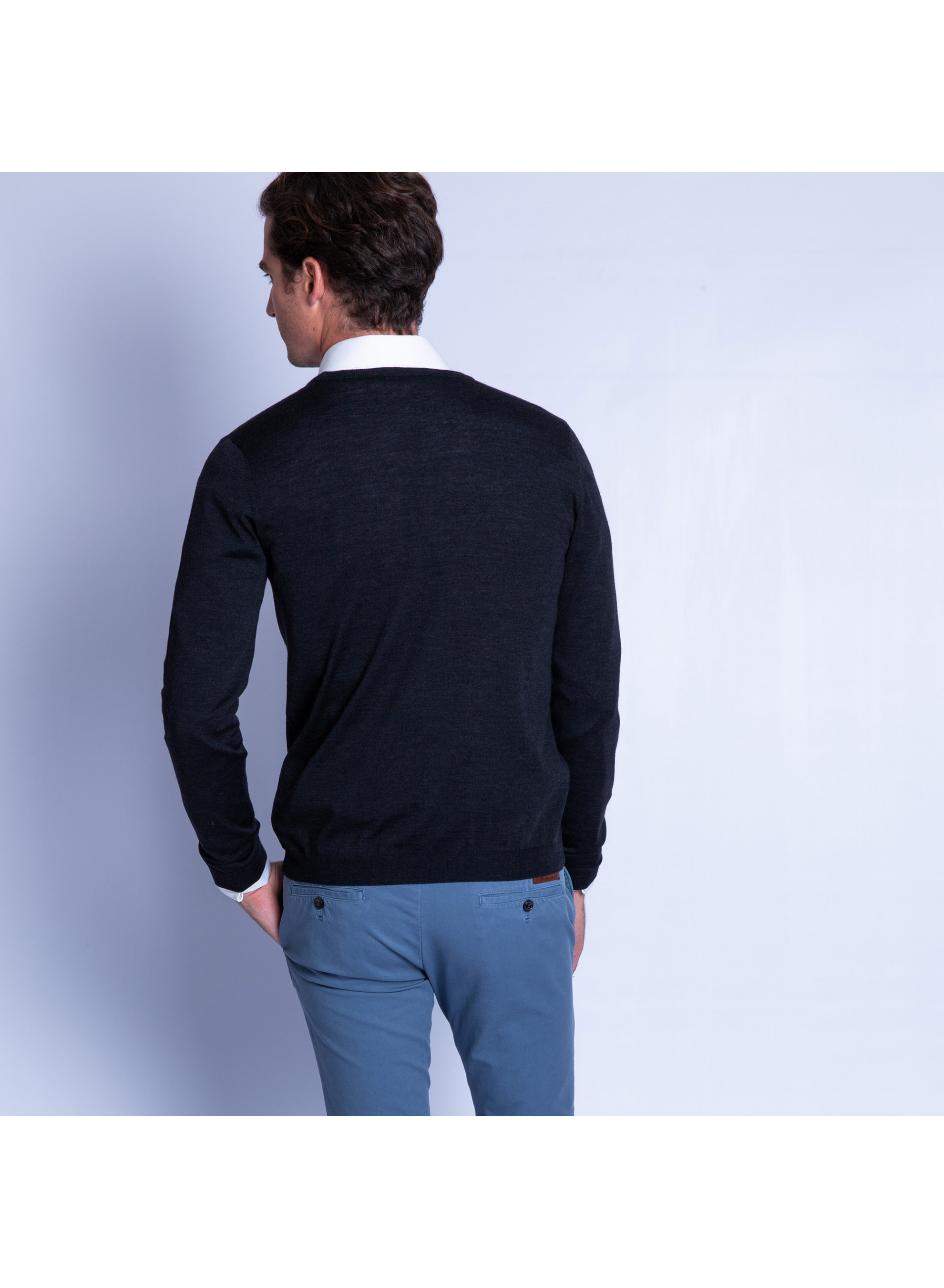 Gilet en laine mérinos Falco 6346 univers - 10 Gris foncé