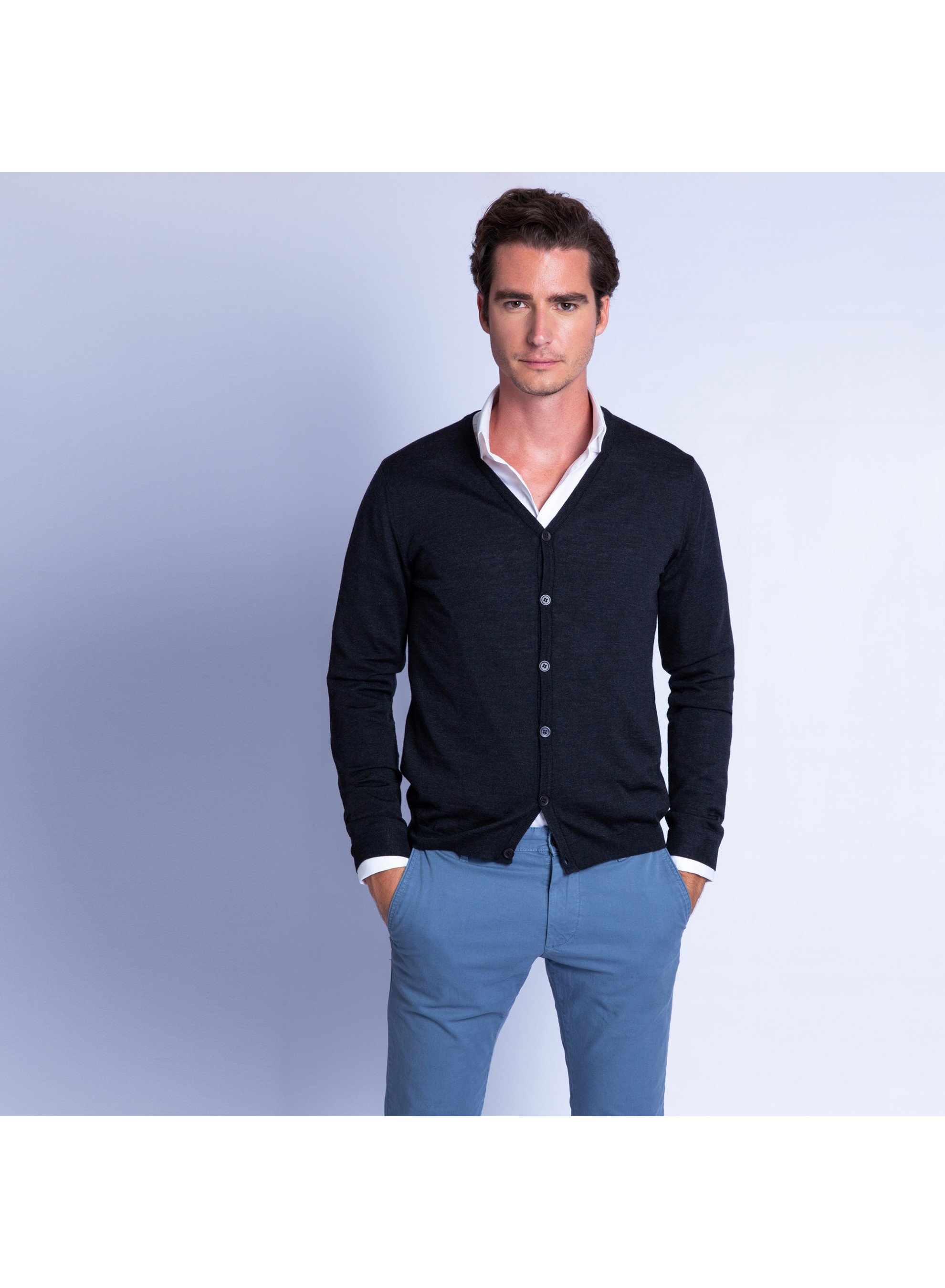 Gilet en laine mérinos Falco 6346 univers - 10 Gris foncé