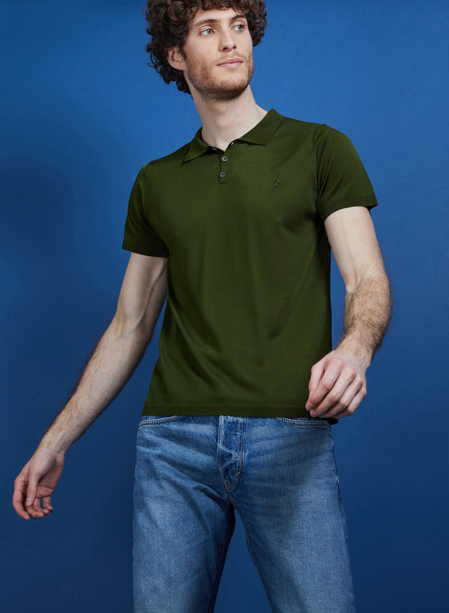 Camisa polo de manga curta em Fil Lumière - Babar