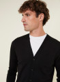 Buttoned vest with logo in merino wool - Etienne