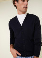 Buttoned vest with logo in merino wool - Etienne