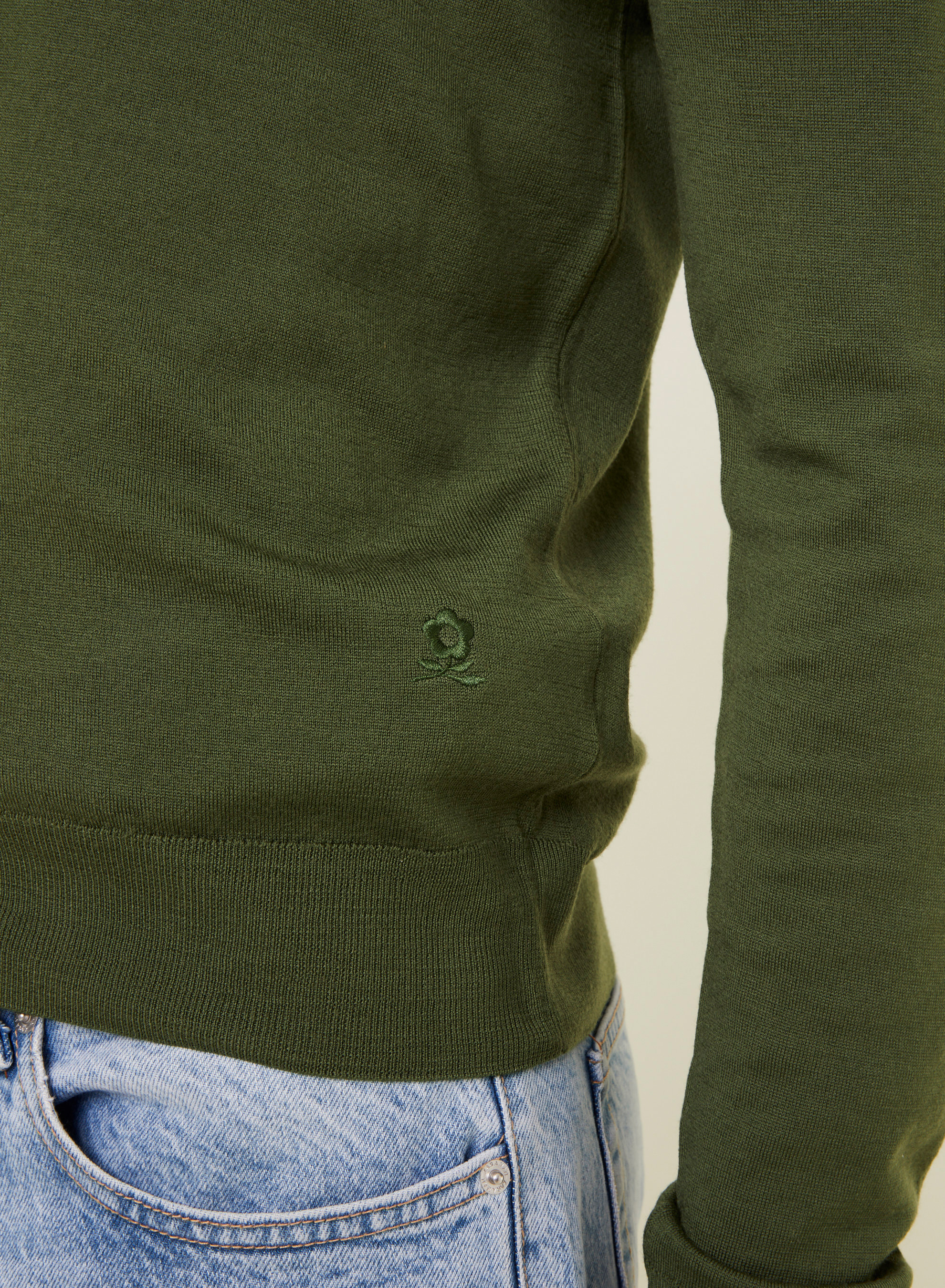 Buttoned vest with logo in merino wool - Etienne