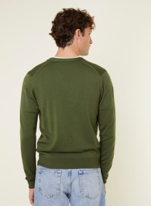 Buttoned vest with logo in merino wool - Etienne