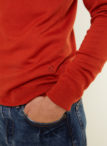 Gilet zippé avec logo en laine mérinos - Estian 7870 ecureuil - 92 Rouille