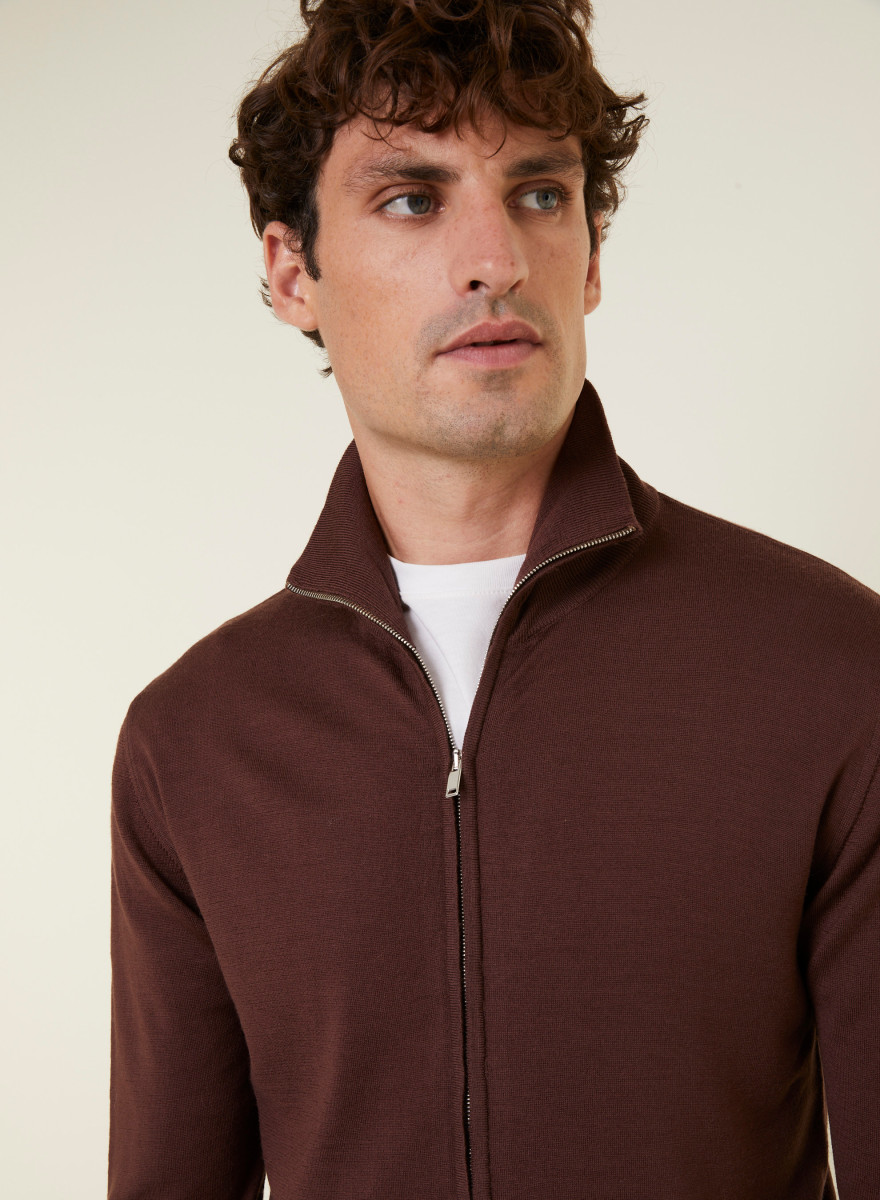 Colete com zíper em lã Merino - Estian