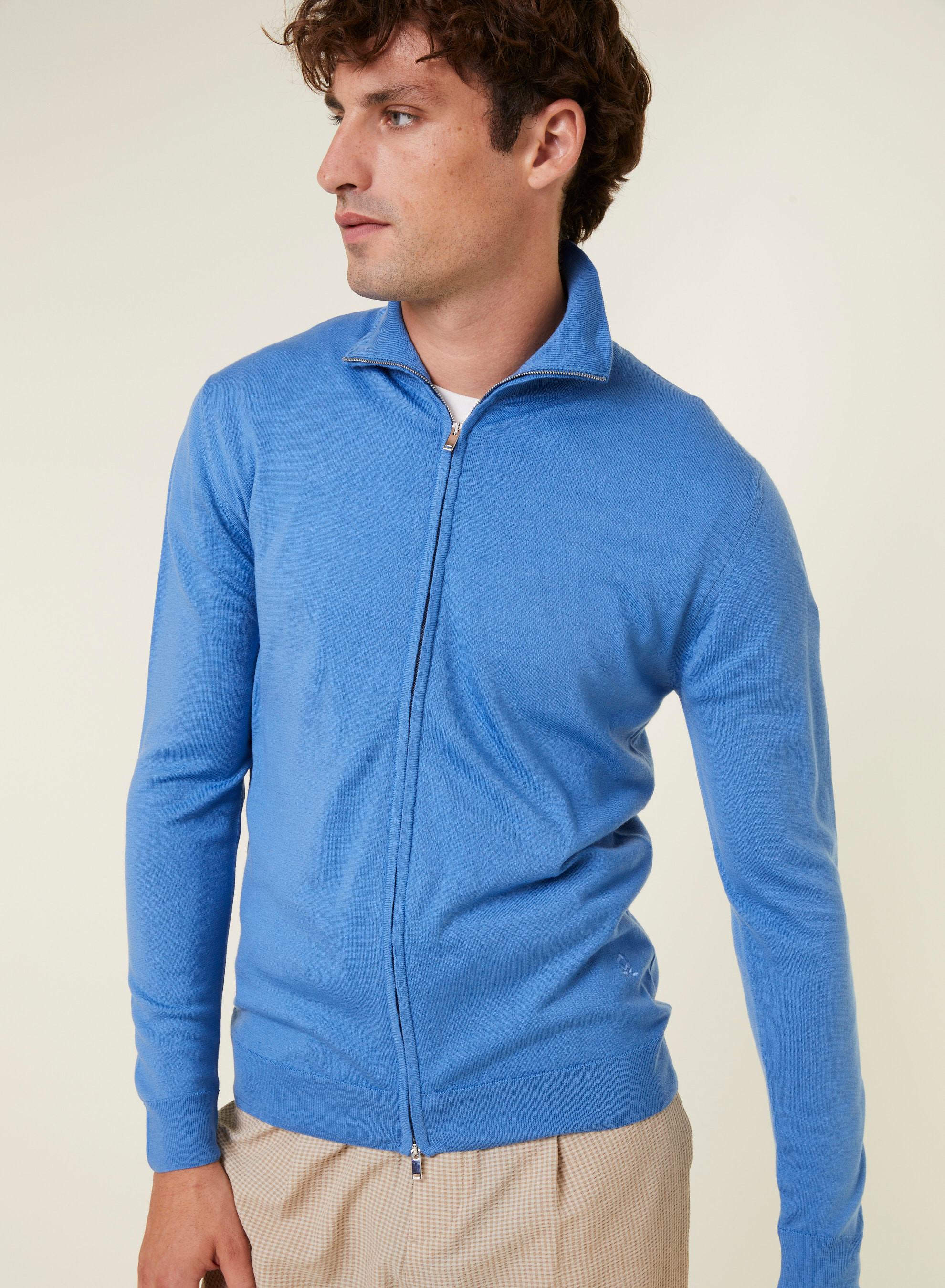 Zipped vest with logo in merino wool - Estian