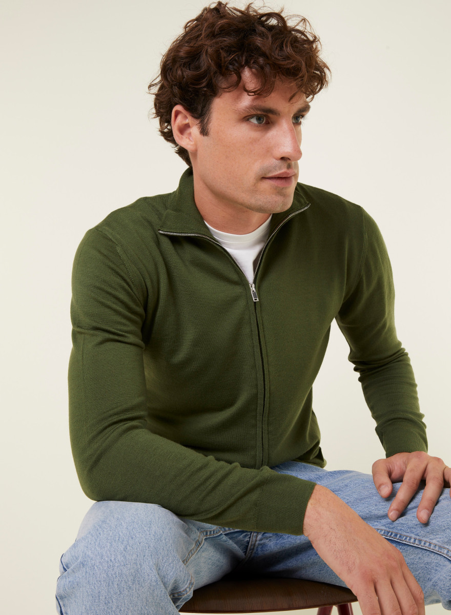 Colete com zíper em lã Merino - Estian