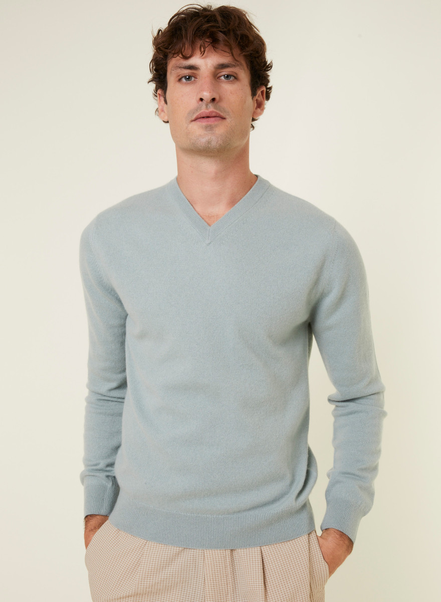 Suéter de cashmere com decote em V - Evann
